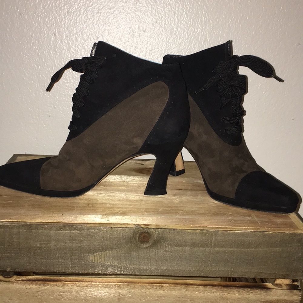 Black and brown bootie